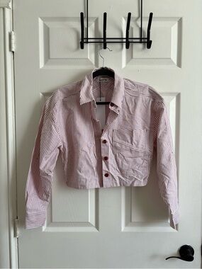 KOTN Rosewood Striped Women's Button-Up Shirt